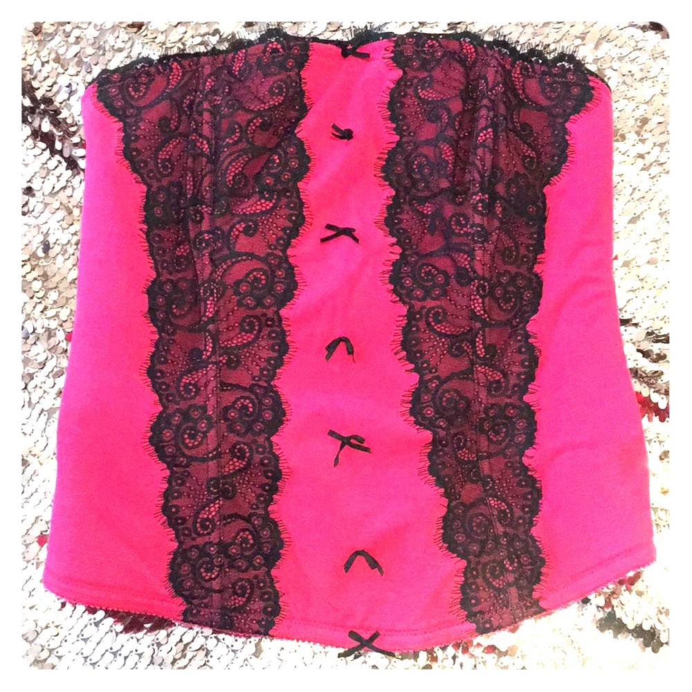 Pink and black Corset